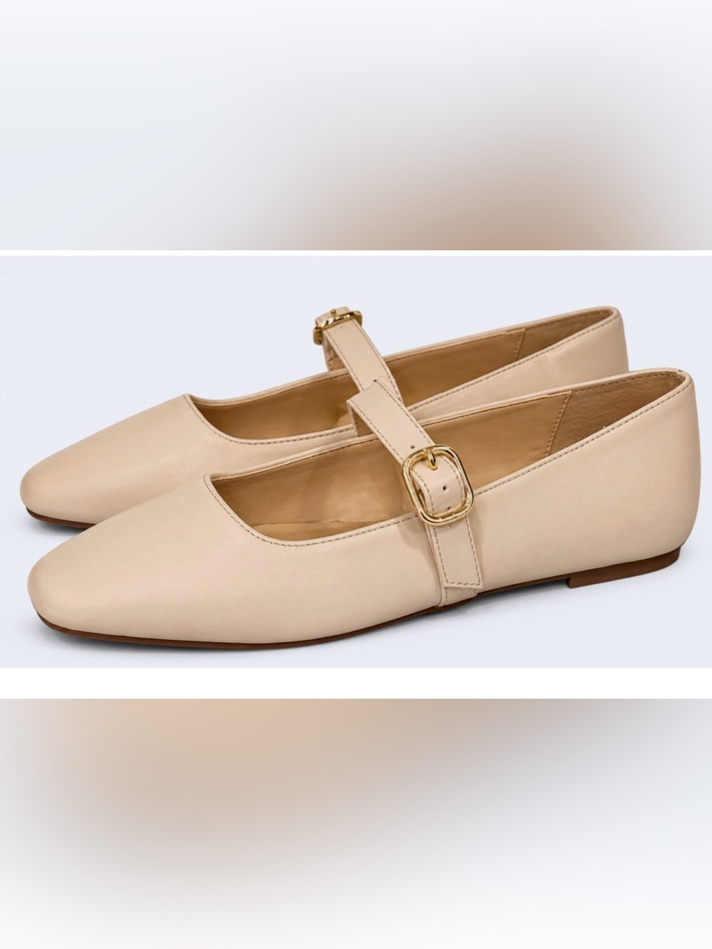 NEW ANN TAYLOR LEATHER BUCKLE MARY JANE BALLET FLATS SHOES SZ 5.5